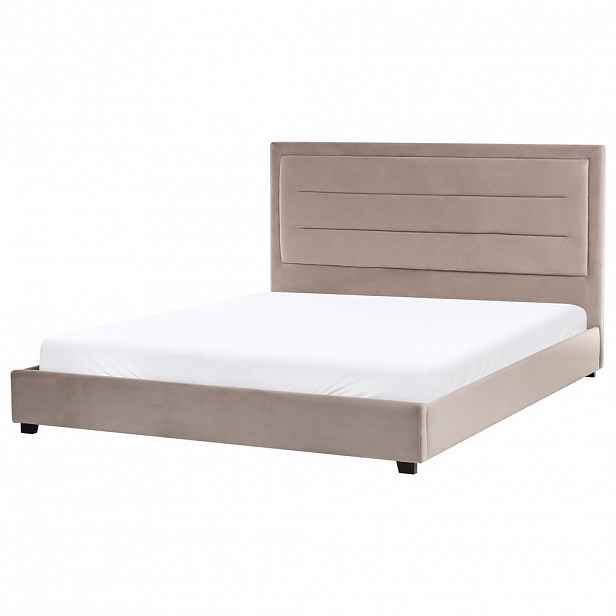 Beliani POSTEL s roštem 180/200 cm Taupe Rouen