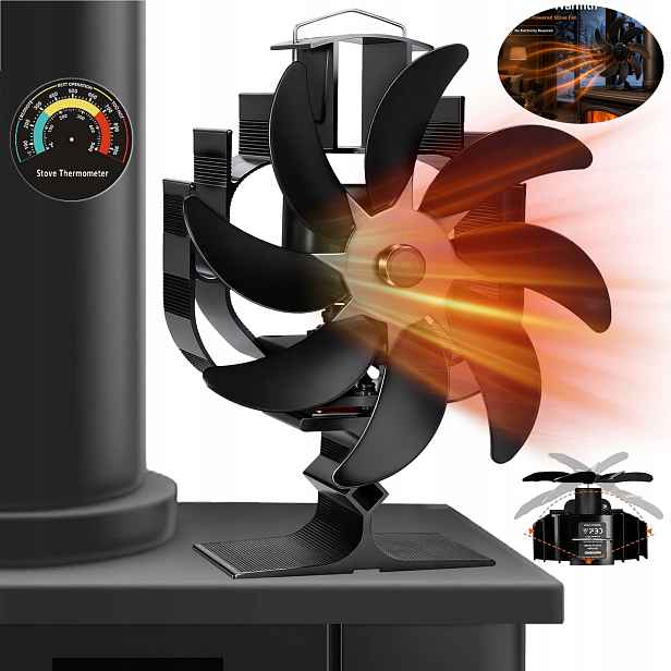 Krbový Ventilátor 8-LOPATKOVÝ Termoelektrický Rozvaděč Tepla, Tichý
