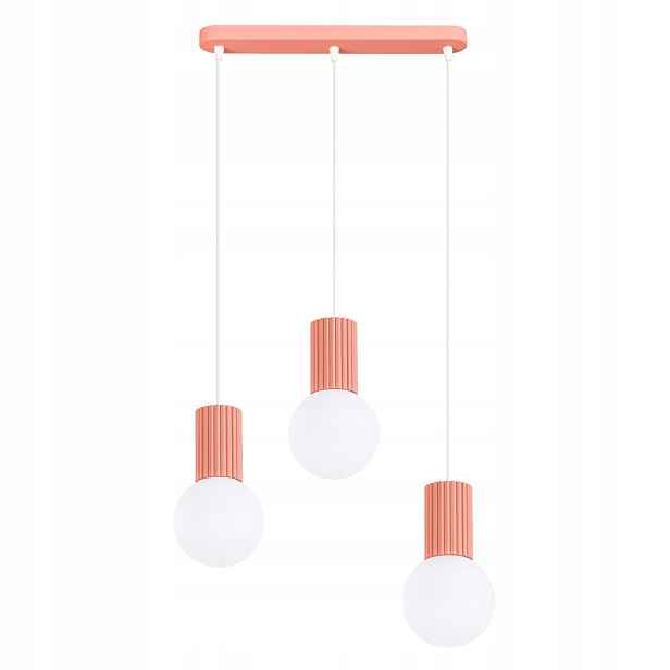 Sollux Lighting Halo závěsná lampa broskvová 3xG9 8W skleněné koule
