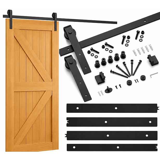 Systém Posuvných Dveří Loft Barn Door Retro Kolejnice 200 CM Komplet Sada