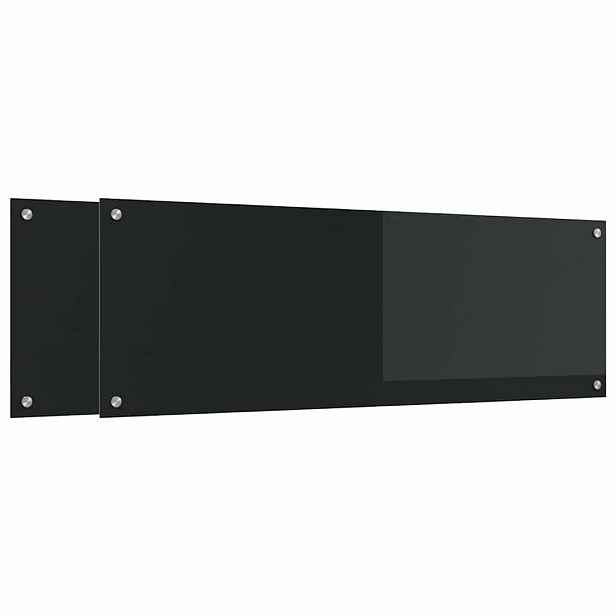 vidaXL Kuchyňský obklad 2 ks Černá 120 x 40 cm tvrzené sklo