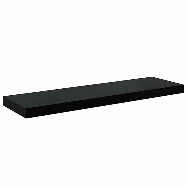 vidaXL Plovoucí nástěnná police černá vysoký lesk 80x23,5x3,8 cm MDF