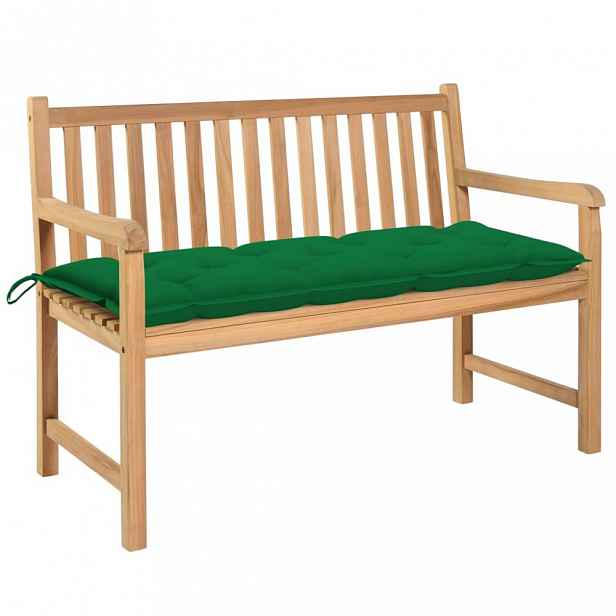 Zahradní lavice s poduškou 120 cm Tmavě zelená