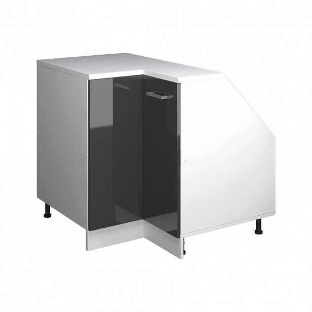 Vicco ŠIKMÁ SKŘÍŇ ROHOVÁ SKŘÍŇKA Rion Antracitový vysoký lesk 75.6 x 81.6 cm s 1 dveřmi, korpus skříně hloubka 60 cm
