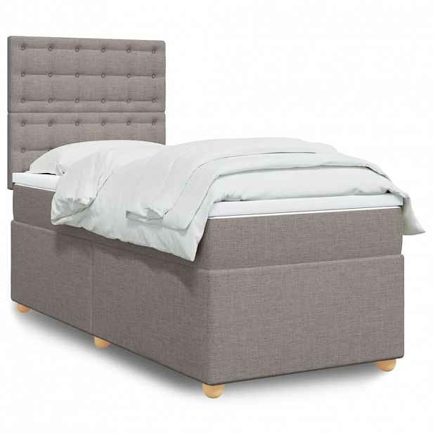 vidaXL Box spring postel s matrací taupe 80x200 cm textil