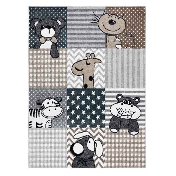 Dětský kusový koberec Fun Pets grey, 140x190, šedá, dětský pokoj, Dywany Łuszczów