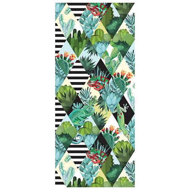 Samolepka Fototapeta Tropický kaktus geometrie a exotika 91x211