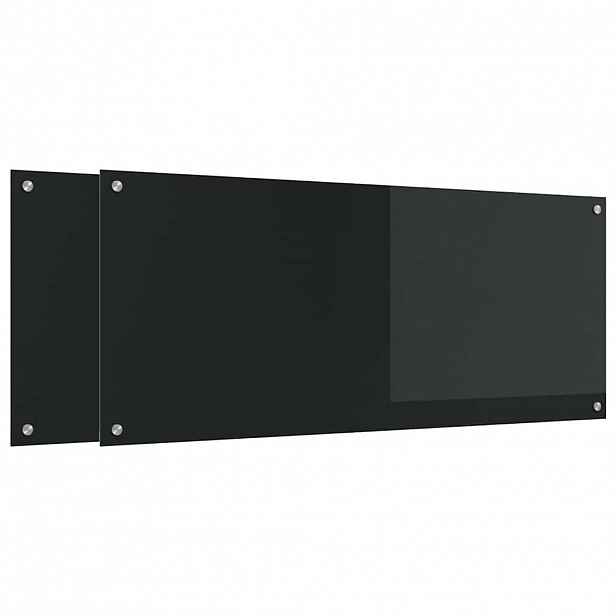vidaXL Kuchyňský obklad 2 ks Černá 120 x 50 cm tvrzené sklo