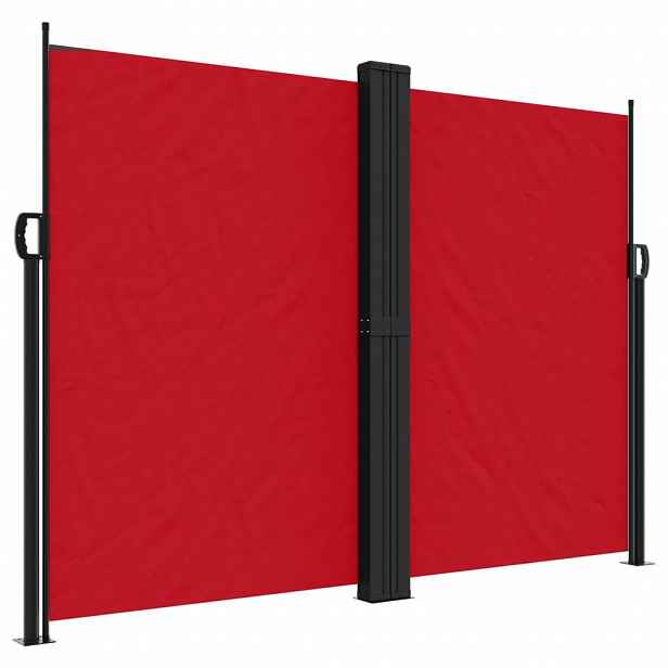 vidaXL Zatahovací boční markýza červená 180 x 1 200 cm