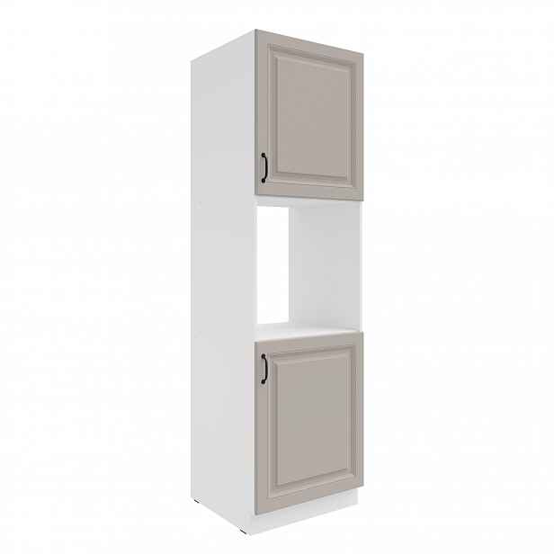 Vysoká skříňka pro vestavnou troubu Stilo 60 DP-210 2F Barva korpusu: Bílá, Barva dvířek: Clay Grey