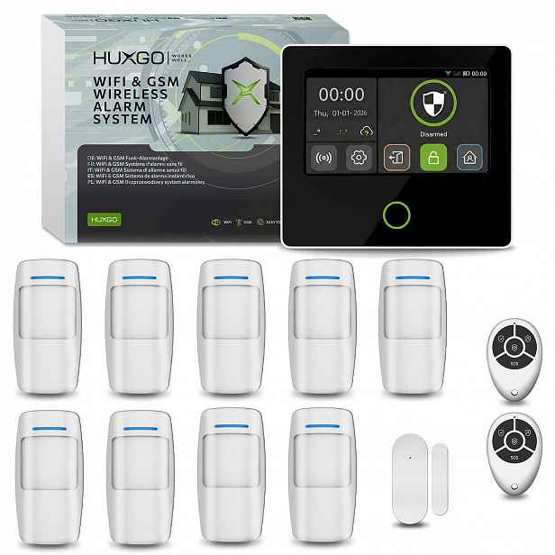 Bezdrátový alarm WiFi Gsm 4G s aplikací Tuya, Huxgo HXA502 4G B