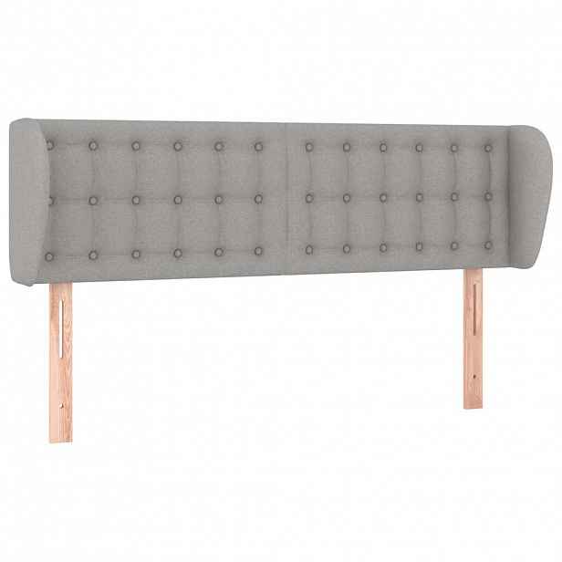 vidaXL Čelo postele typu ušák světle šedé 147x23x78/88 cm textil
