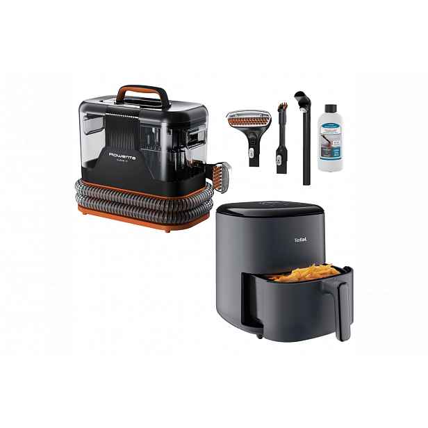 Akční set horkovzdušné fritézy Tefal Easy Fry Max EY245B10 a tepovače Rowenta Clean It IN5011F0