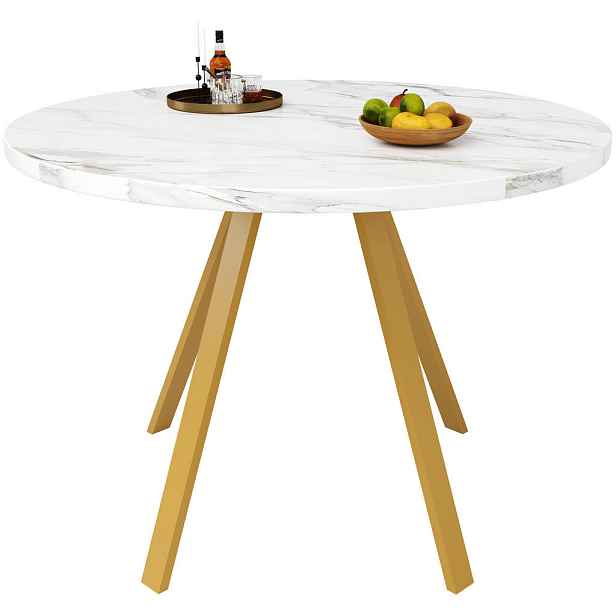EVRYAE JÍDELNÍ STŮL 80x80x75 cm MDF s železnými nohami moderní kompaktní 2–4 osoby multifunkční snadná údržba