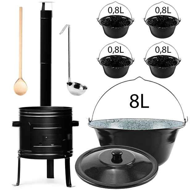 Perfect Home Set-6.1 Kotlíková souprava 8 L se servírovacími kotlíky 0,8 L, 9 ks