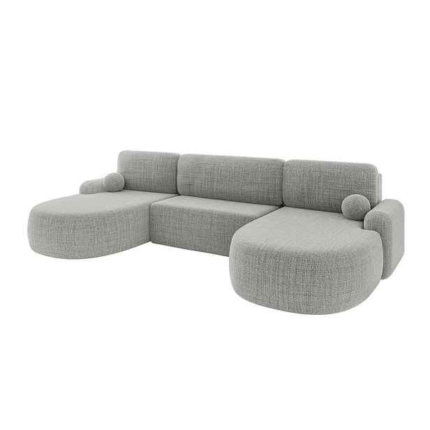 ALTDECOR SEDACÍ SOUPRAVA s funkcí spaní a úložným prostorem LIRA-U - 335x172x89 světle šedá