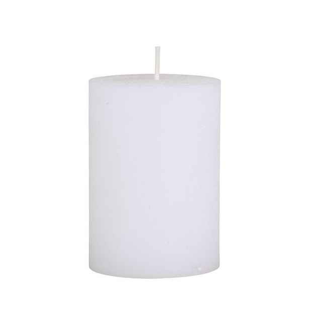 Bílá široká svíčka Macon Rustic white - Ø 7*10cm/ 40h Chic Antique