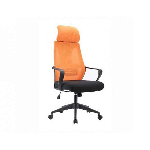 Kancelářské křeslo, černá/oranžová, TAXIS - 64x63x118-126 cm