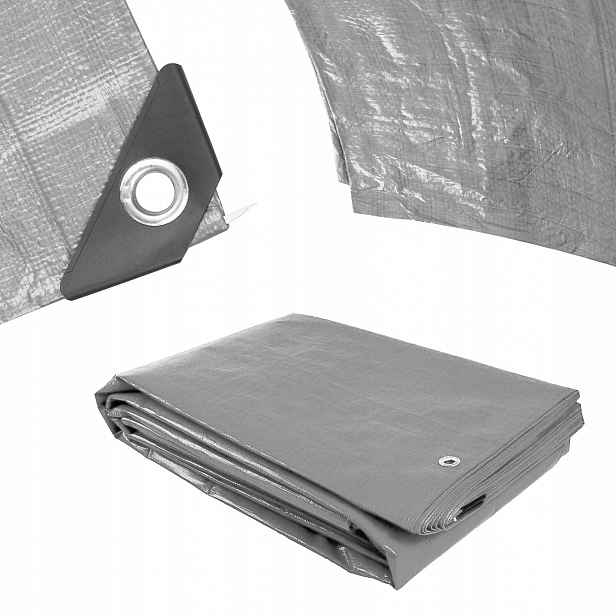 Plachta 200g/m2 nepromokavá s oky 4x6 m stříbrná Procraft ST4x6