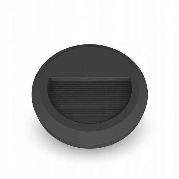 V-tac Schodišťové svítidlo 2W Led černé kulaté 230V IP65 VT-1142 4000K 80lm