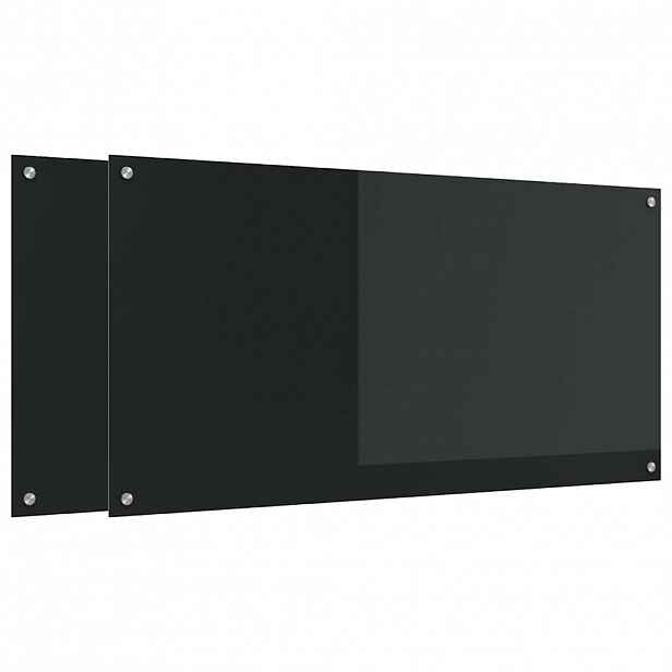 vidaXL Kuchyňský obklad 2 ks Černá 120 x 60 cm tvrzené sklo