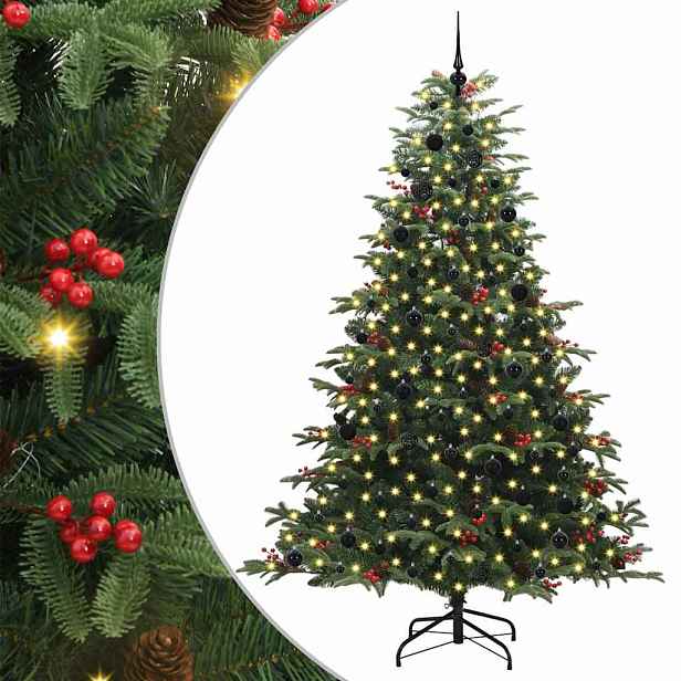 vidaXL Umělý vánoční stromeček Zelená 240 cm PVC, kov a plast