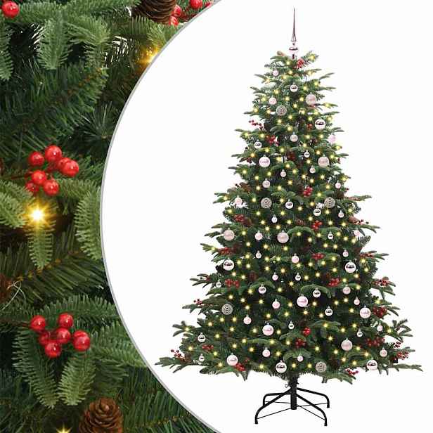 vidaXL Umělý vánoční stromeček Zelená 240 cm PVC, kov a plast