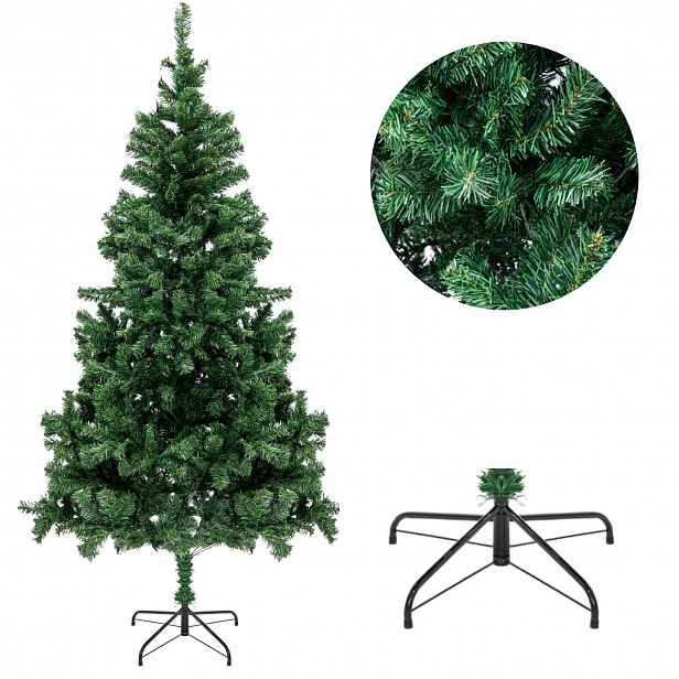 Klasický umělý vánoční stromeček z Pvc 210 cm 1000 konců, stojan 46877R