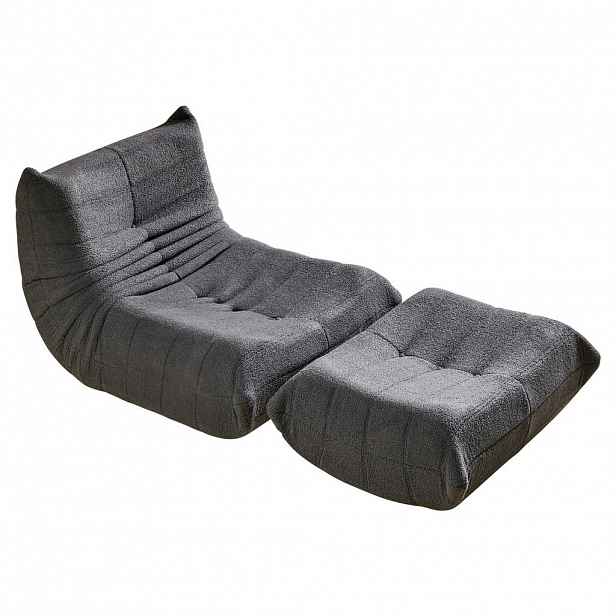 Modfu RELAXAČNÍ křeslo ve tvaru sedacího vaku 112/120/82 cm šedá pro ložnici a obývací pokoj