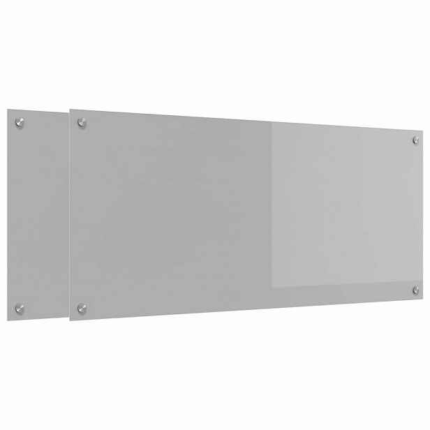 vidaXL Kuchyňský obklad 2 ks Světle šedá 110 x 50 cm tvrzené sklo