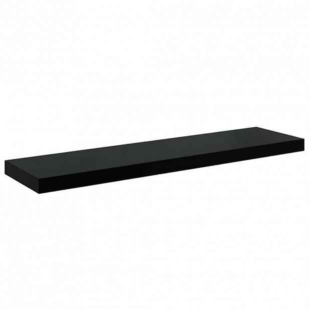 vidaXL Plovoucí nástěnná police černá vysoký lesk 90x23,5x3,8 cm MDF