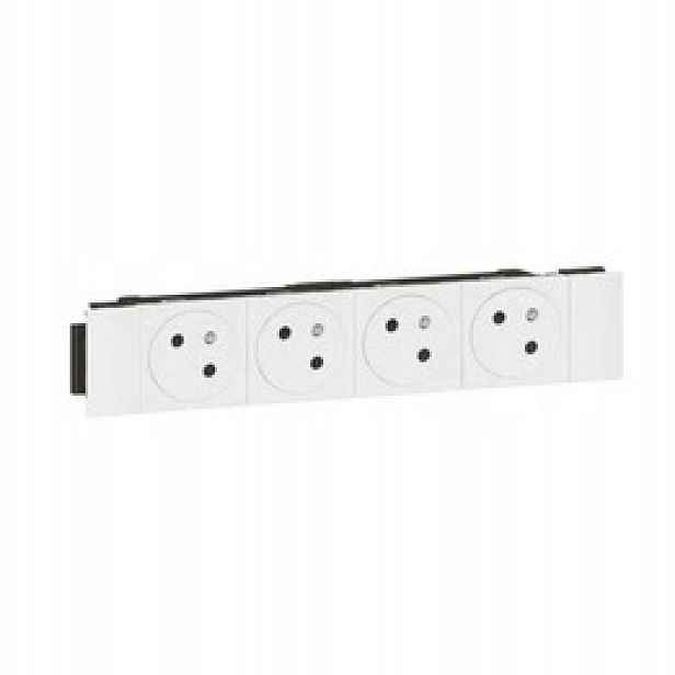 Legrand Mosaic Zásuvka Blok 4x2P+Z plochá 8M Bílá 077104L