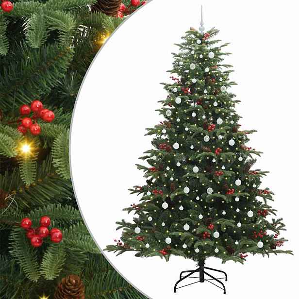 vidaXL Umělý vánoční stromeček Zelená 240 cm PVC, kov a plast