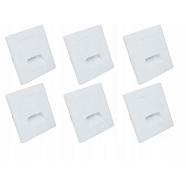 6 x Halogenová Led schodišťová lampa Bílá Premium