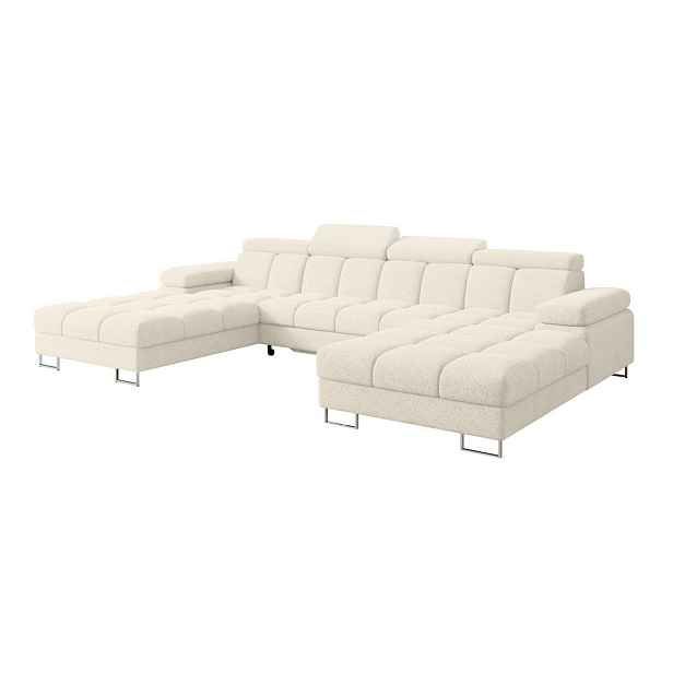 ALTDECOR SEDACÍ SOUPRAVA s funkcí spaní a úložným prostorem COMA U2 345x203x79 krémová velur