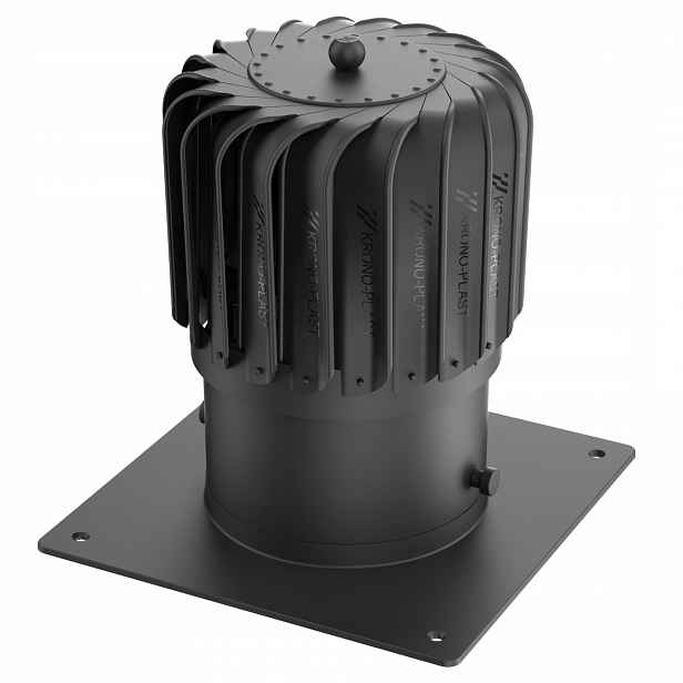 Komínová vložka podlouhlá Otočná s krytem pro Ventilaci fi200 Černá 9005
