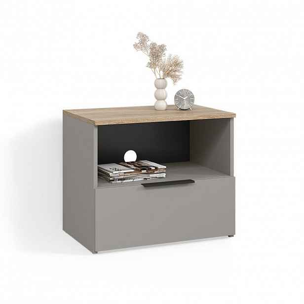 Livinity® NÍZKÝ NÁBYTEK POD TELEVIZI Piave Greige 60 x 50 cm se zásuvkou