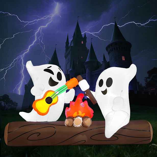 Nafukovací Dýňový Strašák 1,8M S Led Pro Halloween Rozkošná Dekorace S Ohněm