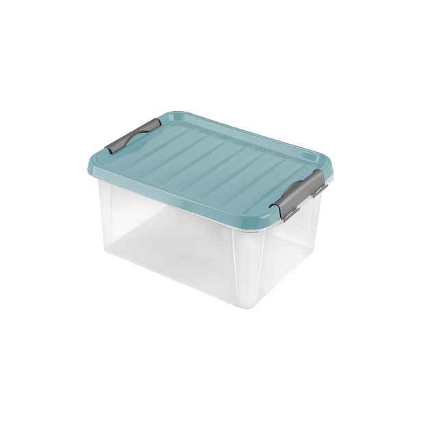 Plastový úložný box s víkem HEIDRUN Clip box 14l Varianta: MODRÁ