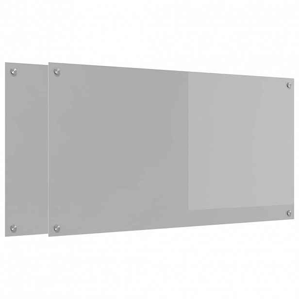 vidaXL Kuchyňský obklad 2 ks Světle šedá 110 x 60 cm tvrzené sklo