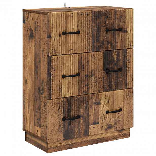 vidaXL Skříň se zásuvkami Staré dřevo 66 x 34,5 x 87 cm