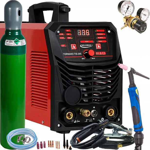 Weldman Tornado Tig 205 Ac/dc Hf Puls Svařovací stroj Tig Mma 200A Igbt SET3