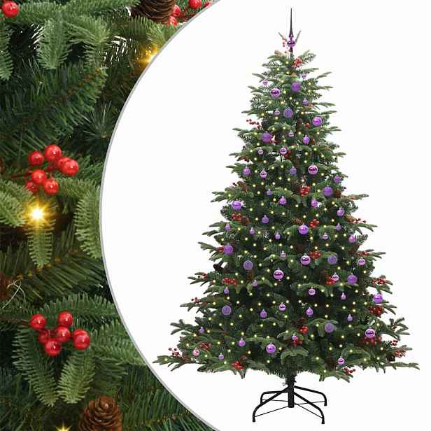vidaXL Umělý vánoční stromeček Zelená 240 cm PVC, kov a plast