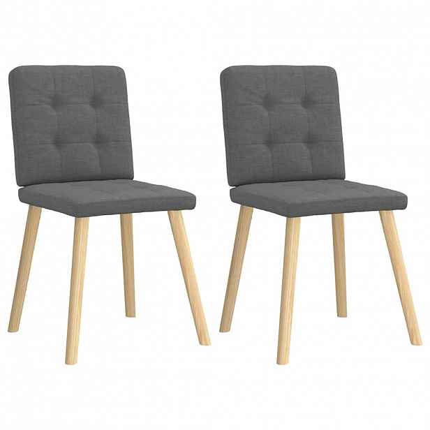 vidaXL Jídelní židle 2 ks tmavě šedé textil
