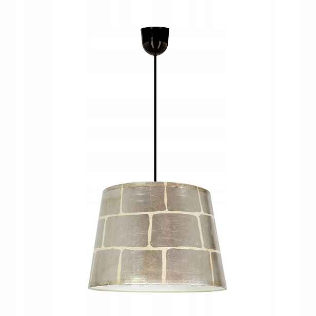 Samostatná závěsná lampa na lanku, 1-bodová, stříbrná, Abažurová