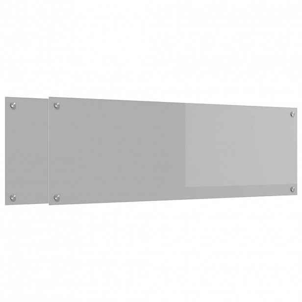 vidaXL Kuchyňský obklad 2 ks Světle šedá 120 x 40 cm tvrzené sklo