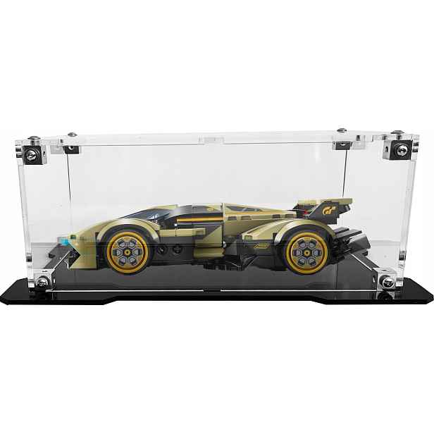 Vitrína s černou základnou pro stavebnici Lego 76923 Lamborghini V12 Vision Gt