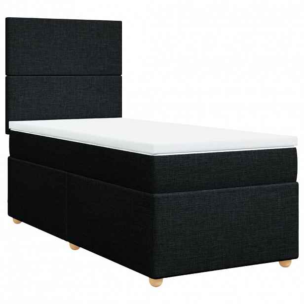 vidaXL Box spring postel s matrací černá 90x190 cm textil