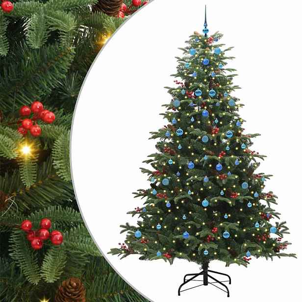vidaXL Umělý vánoční stromeček Zelená 240 cm PVC, kov a plast