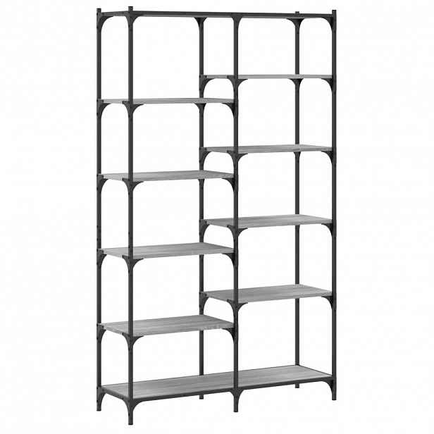vidaXL Knihovna šedá sonoma 100x32x170 cm kompozitní dřevo a železo